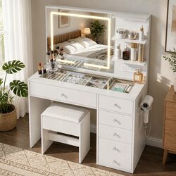 Functional LED Vanity Table for Beauty Routines
