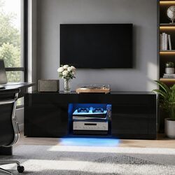 Versatile 130cm Black TV Unit for Any Room