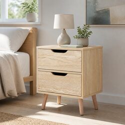 Functional Nightstand with Two Drawers for Organizing