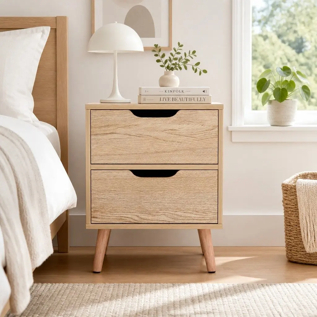 Nightstand with Two Drawers for Organizing