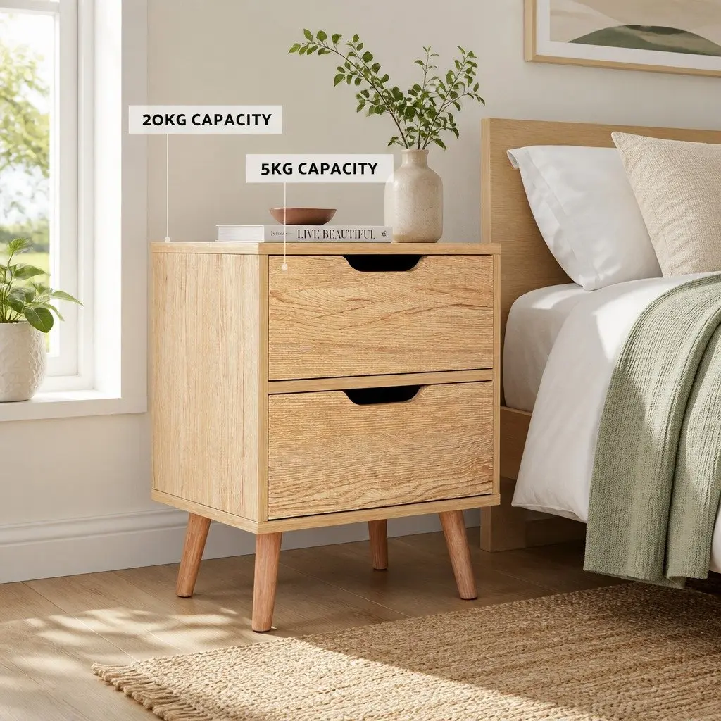 Nightstand with Two Drawers for Organizing