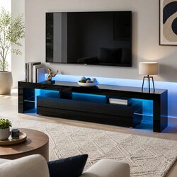 Practical TV Cabinet with LED Lighting for Living Rooms