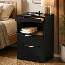 Practical Nightstand for Everyday Use with Charging Options