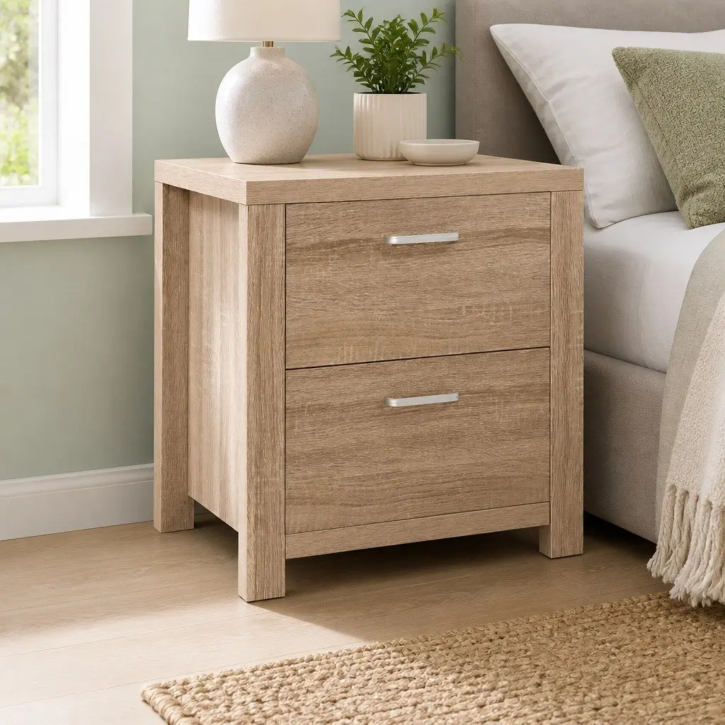 Nightstand with Two Spacious Drawers