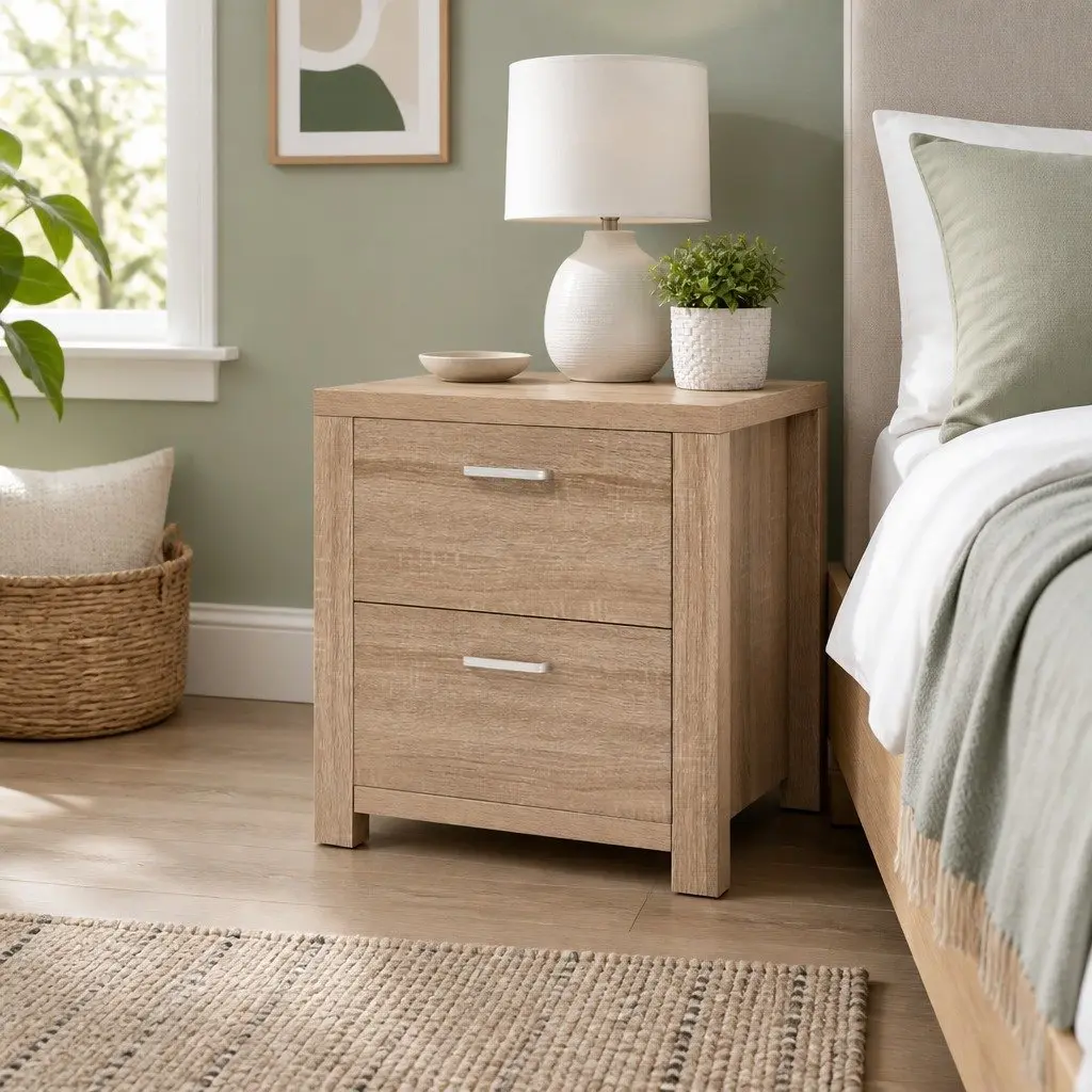 Nightstand with Two Spacious Drawers