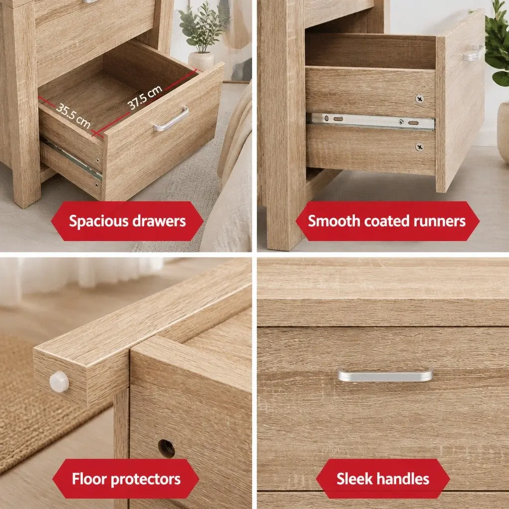 Nightstand with Two Spacious Drawers