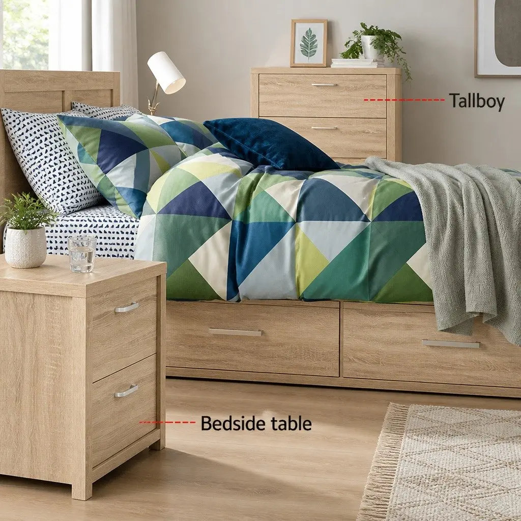 Nightstand with Two Spacious Drawers