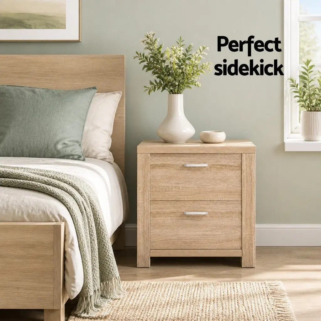 Nightstand with Two Spacious Drawers