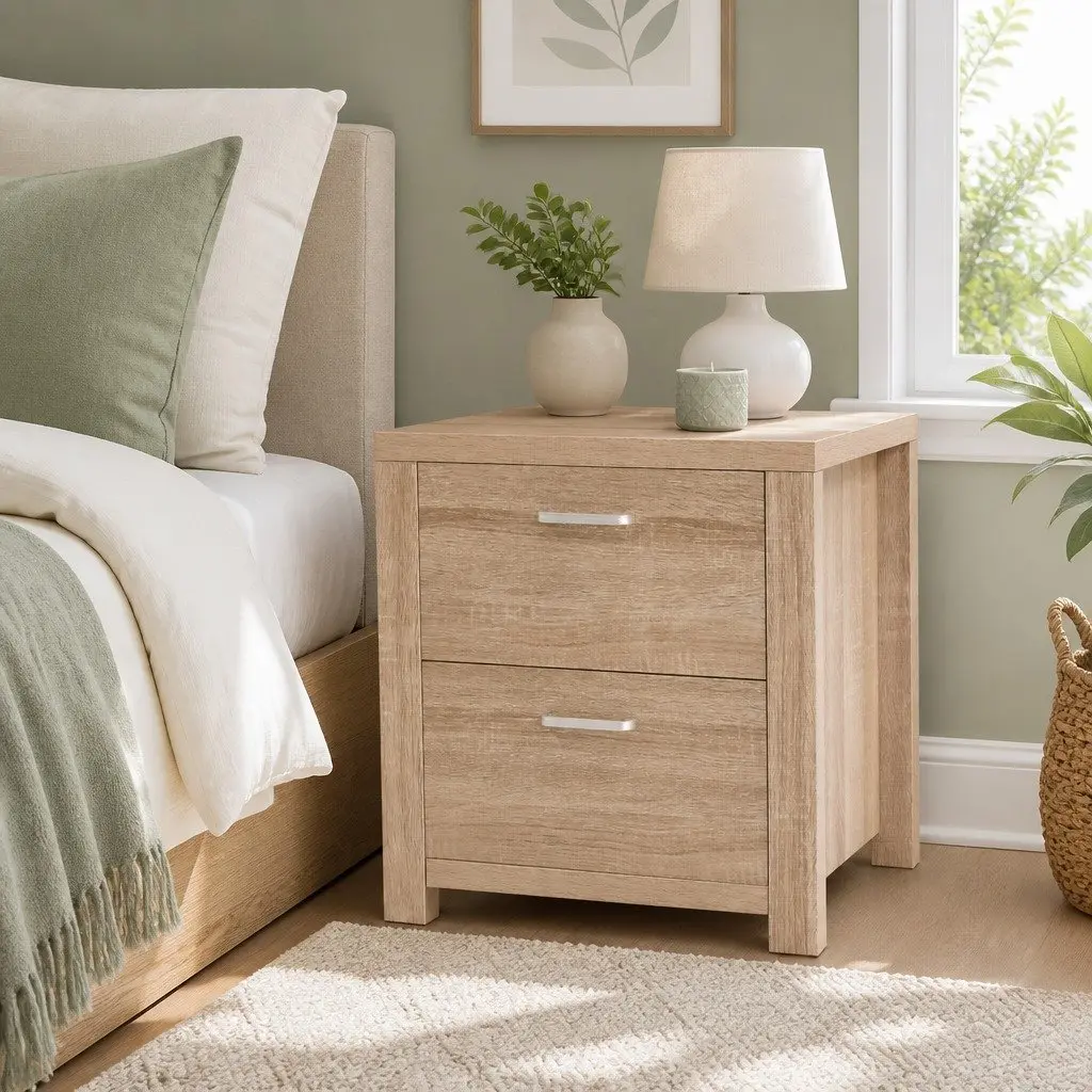 Nightstand with Two Spacious Drawers