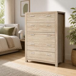 Functional 5 Drawer Tallboy Ideal for Bedrooms