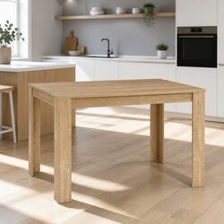 Dining Table Rectangular 4 Seater 120CM Oak Natural Wood Grain Kitchen Furniture