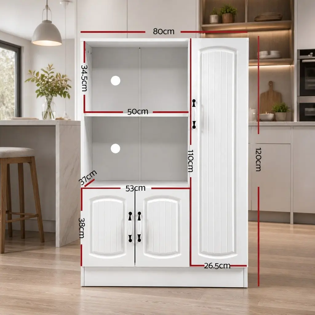 Buffet Sideboard Cabinet Particle Board Melamine 80cm White