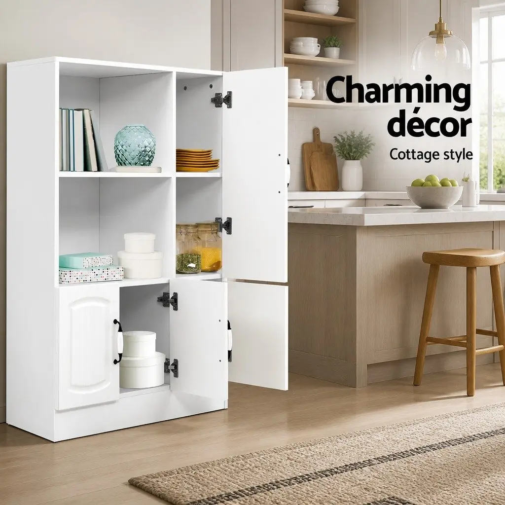 Buffet Sideboard Cabinet Particle Board Melamine 80cm White