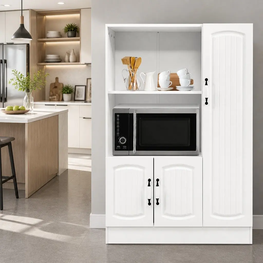 Buffet Sideboard Cabinet Particle Board Melamine 80cm White