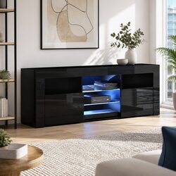 Versatile 160cm Black LED TV Cabinet for Home Use