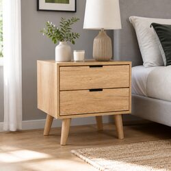 Functional Bedside Table with Two Drawers for Everyday Use