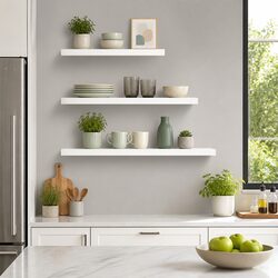 Practical Set of 3 Floating Wall Shelves for Everyday Use