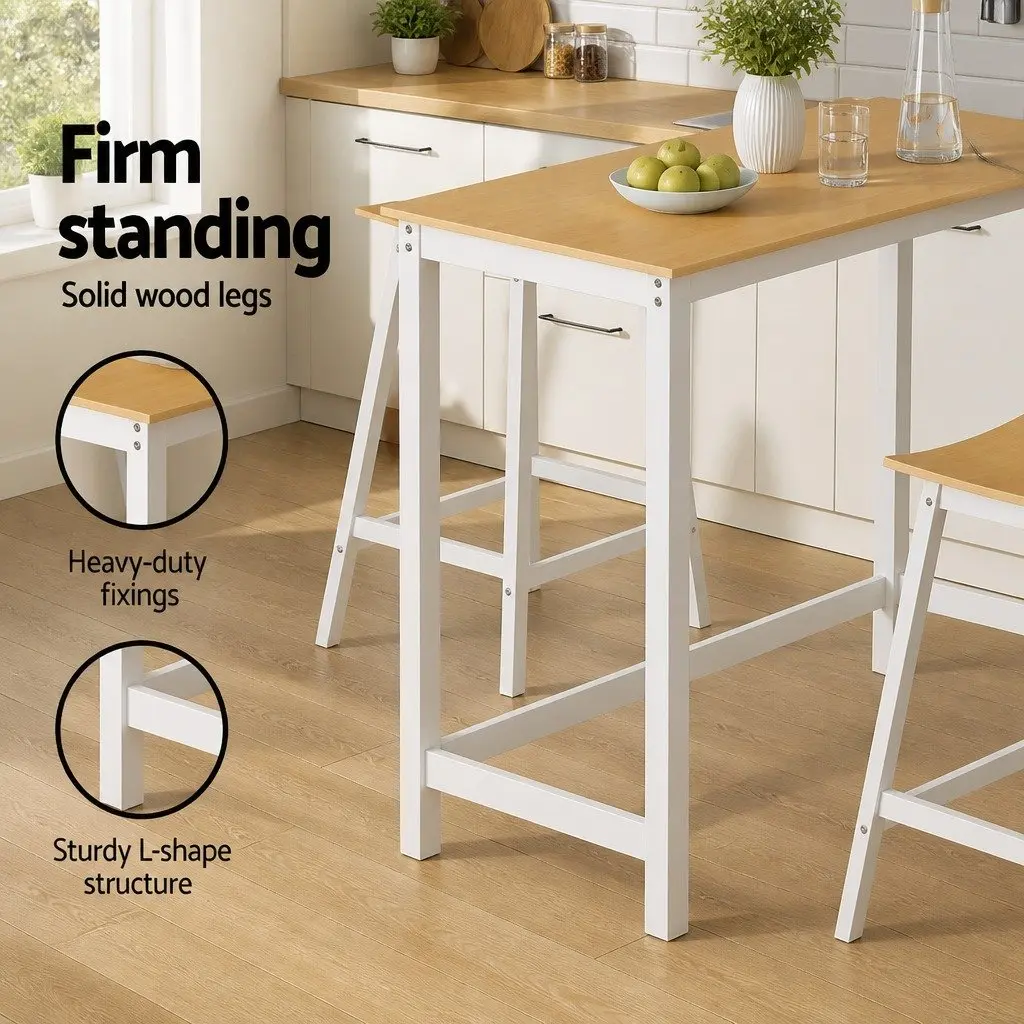 Bar Table Pinewood MDF Rectangular 108cm Pine White