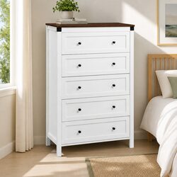 5 Drawer Tallboy for Bedroom, Living Room, or Office
