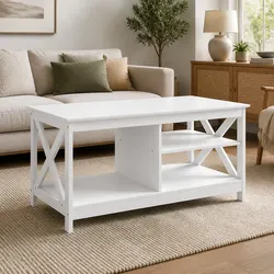 Functional 3-Tier Coffee Table for Everyday Use
