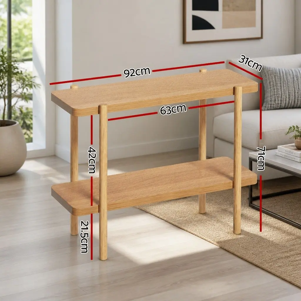 Console Table 92CM 2-Tier Display Storage Living Room Bedroom Office Furniture