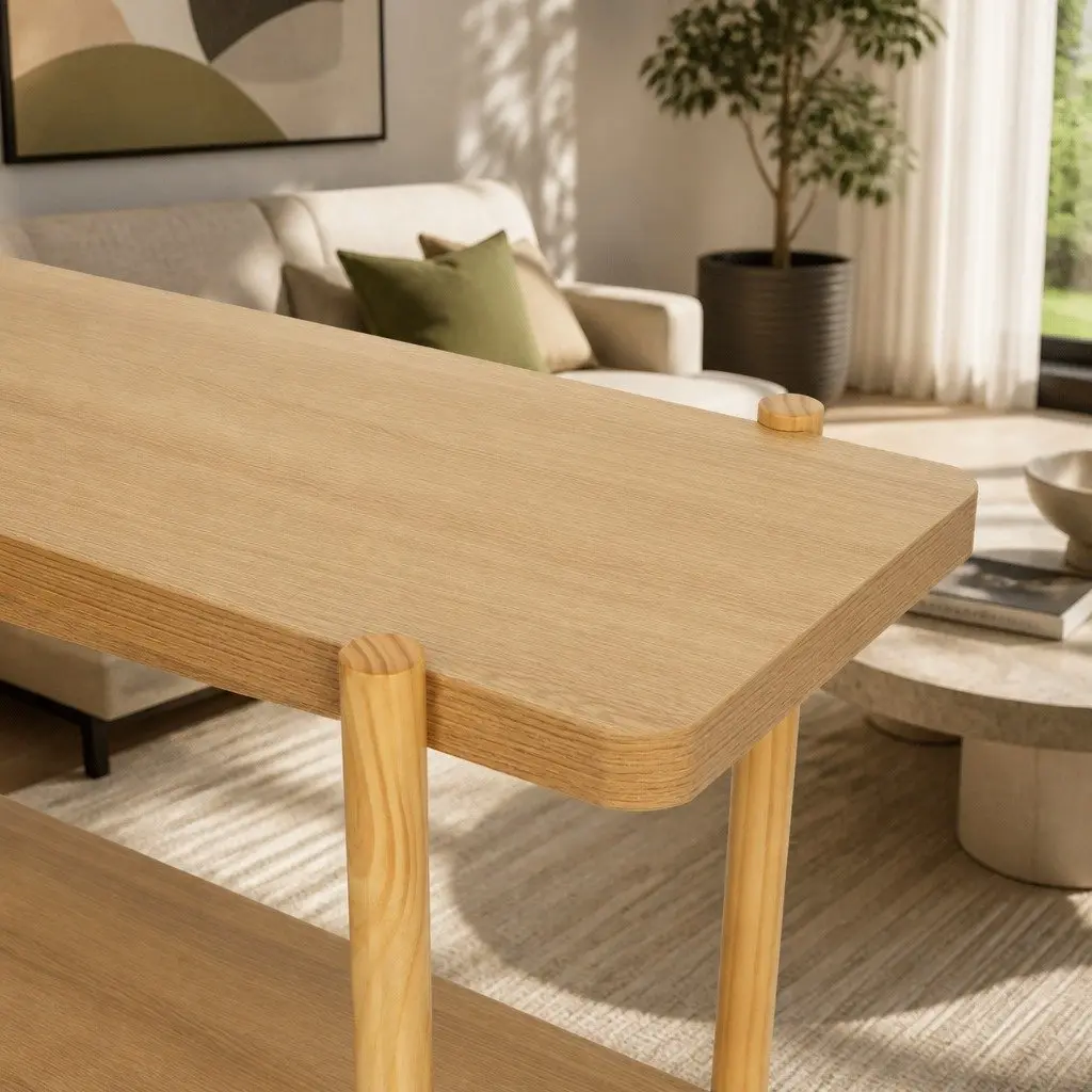 Console Table 92CM 2-Tier Display Storage Living Room Bedroom Office Furniture