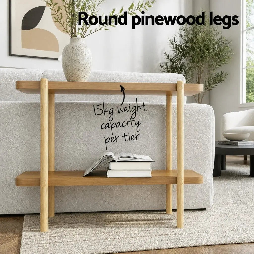 Console Table 92CM 2-Tier Display Storage Living Room Bedroom Office Furniture