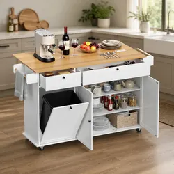Functional Mobile Kitchen Island with Practical Storage