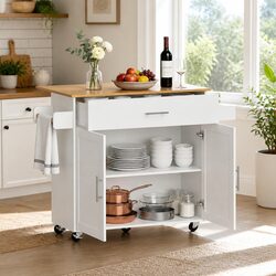 Functional Kitchen Island Serving Cart for Daily Use