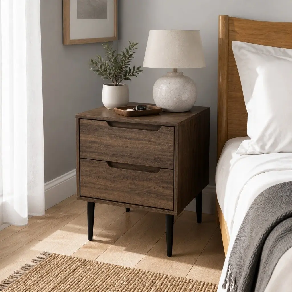 Nightstand with Storage for Bedroom Use