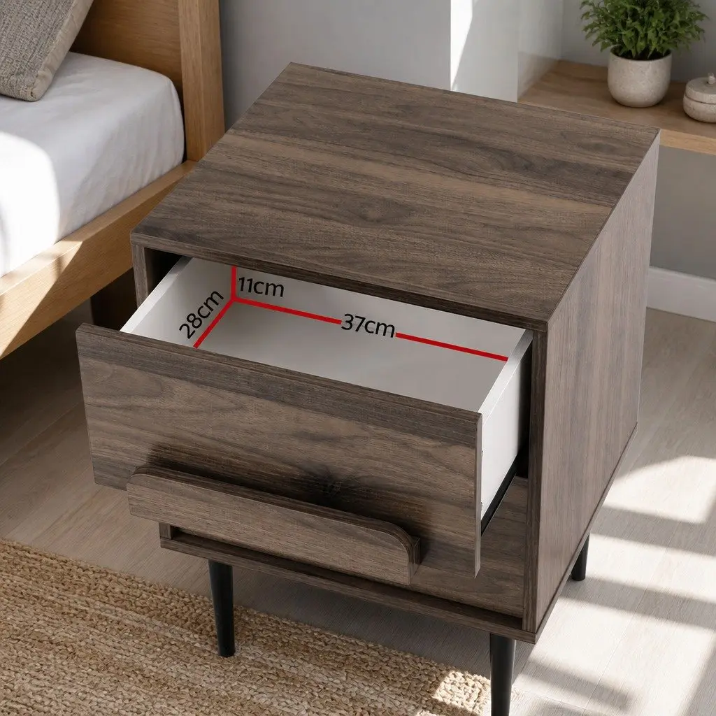 Nightstand with Storage for Bedroom Use