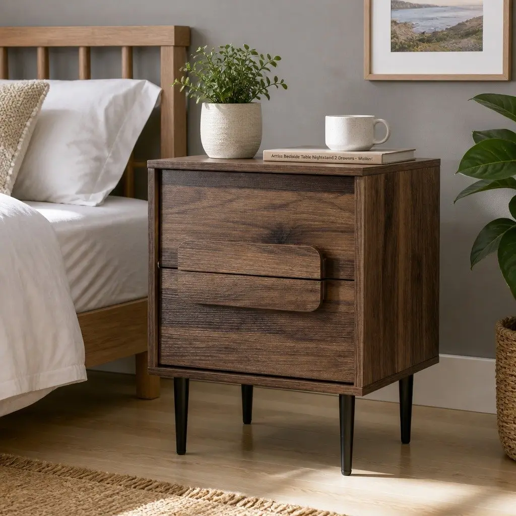 Nightstand with Storage for Bedroom Use