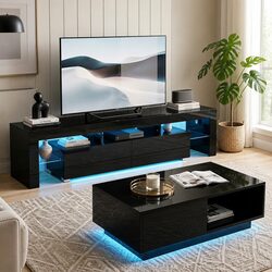 Functional TV Entertainment Unit & Coffee Table Set