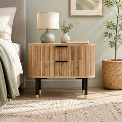 Practical Bedside Table with Two Drawers for Easy Access