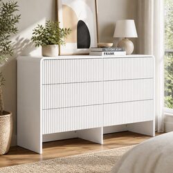 Functional 6 Drawer Dresser for Bedroom and Office