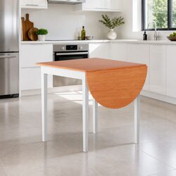Extendable Dining Table Semi-Circle Top Space-Saving Kitchen Furniture Pine