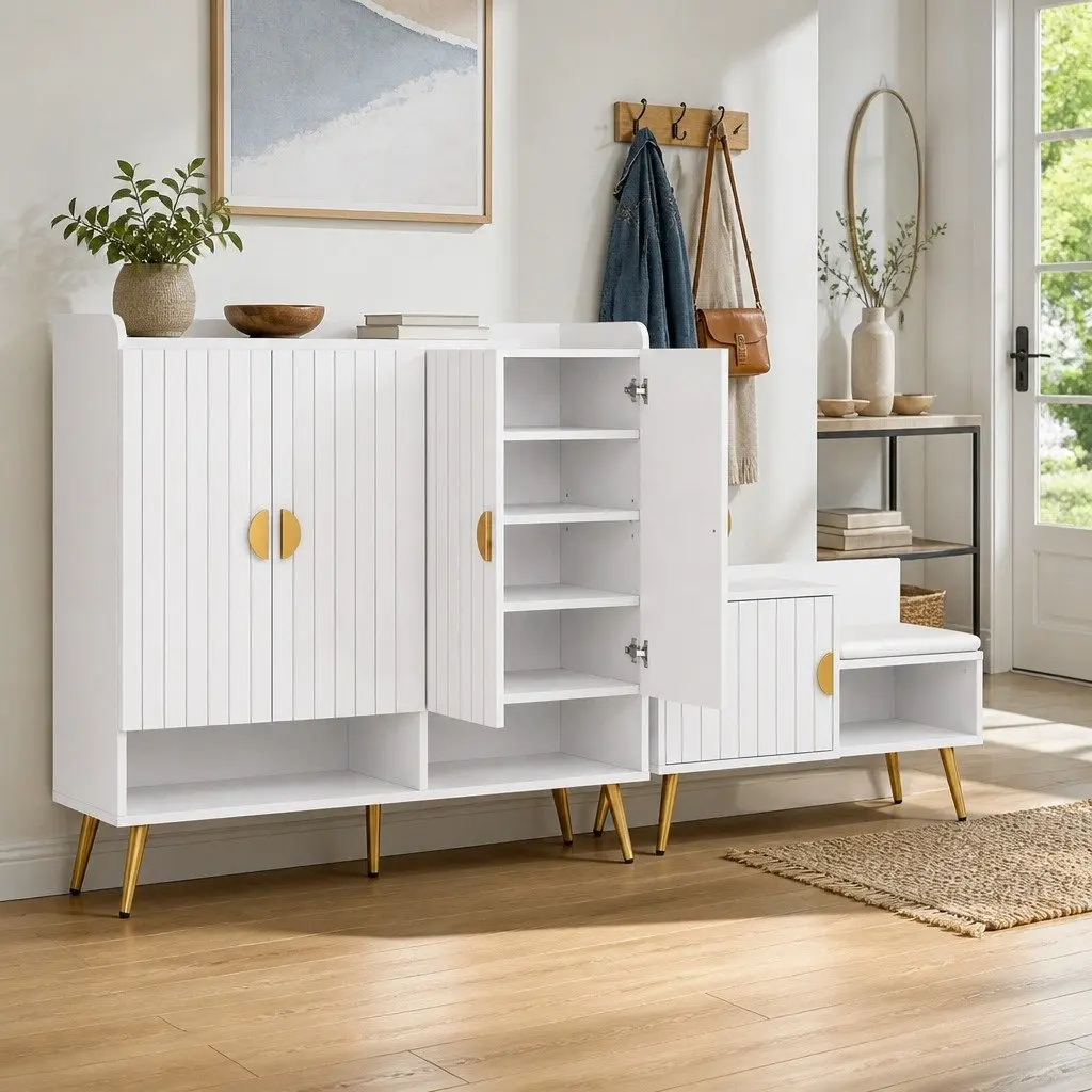 Shoe Cabinet Bench Set for Home Organization