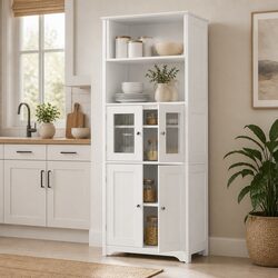 White Storage Buffet Sideboard Cabinet 160cm Pantry Kitchen Dining Room Cupboard