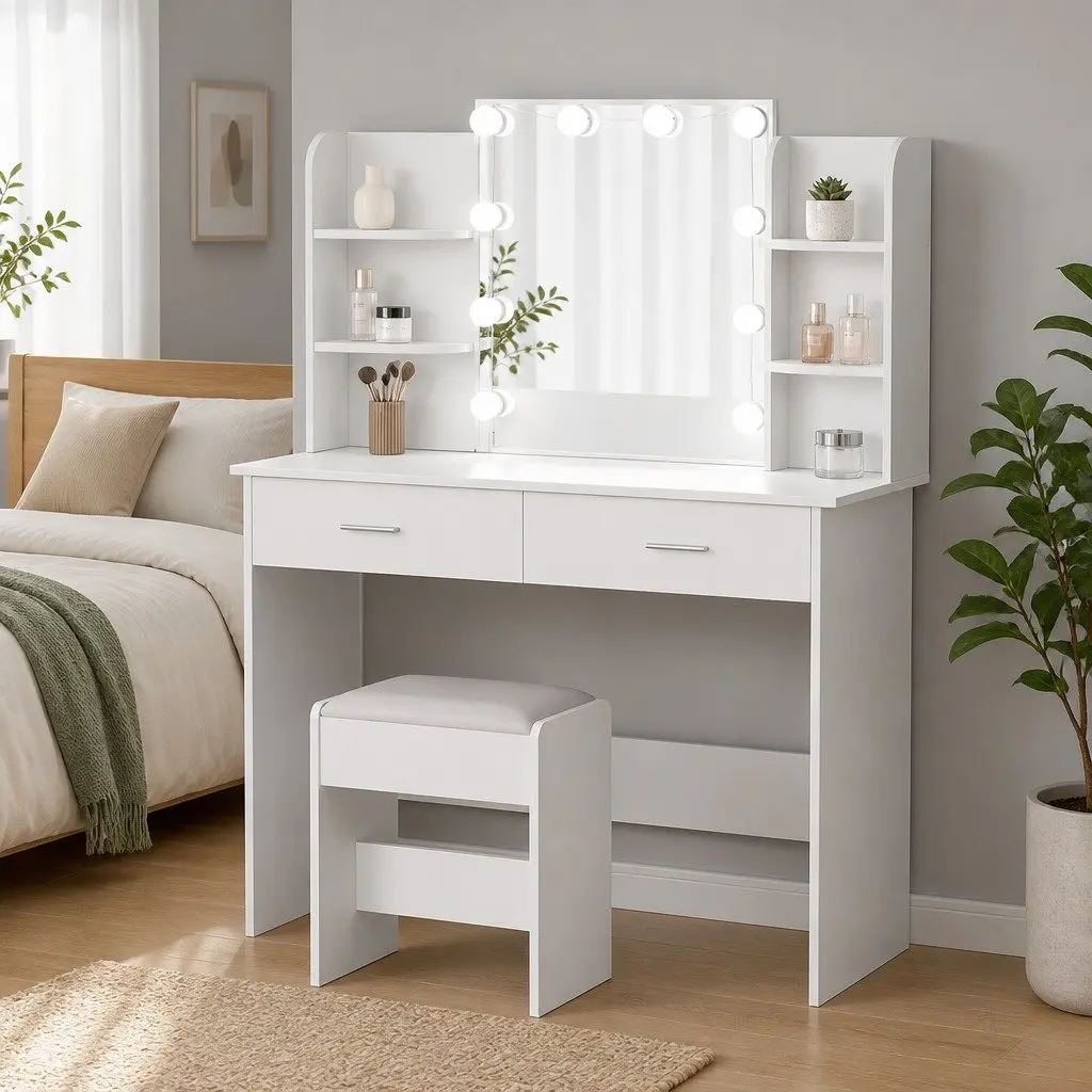 Dressing Table with LED Lighting and Drawers