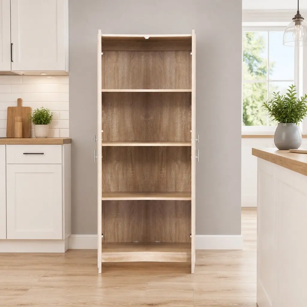 Buffet Sideboard Cupboard Cabinet Pantry Organiser Storage 4 Adjustable Shelves