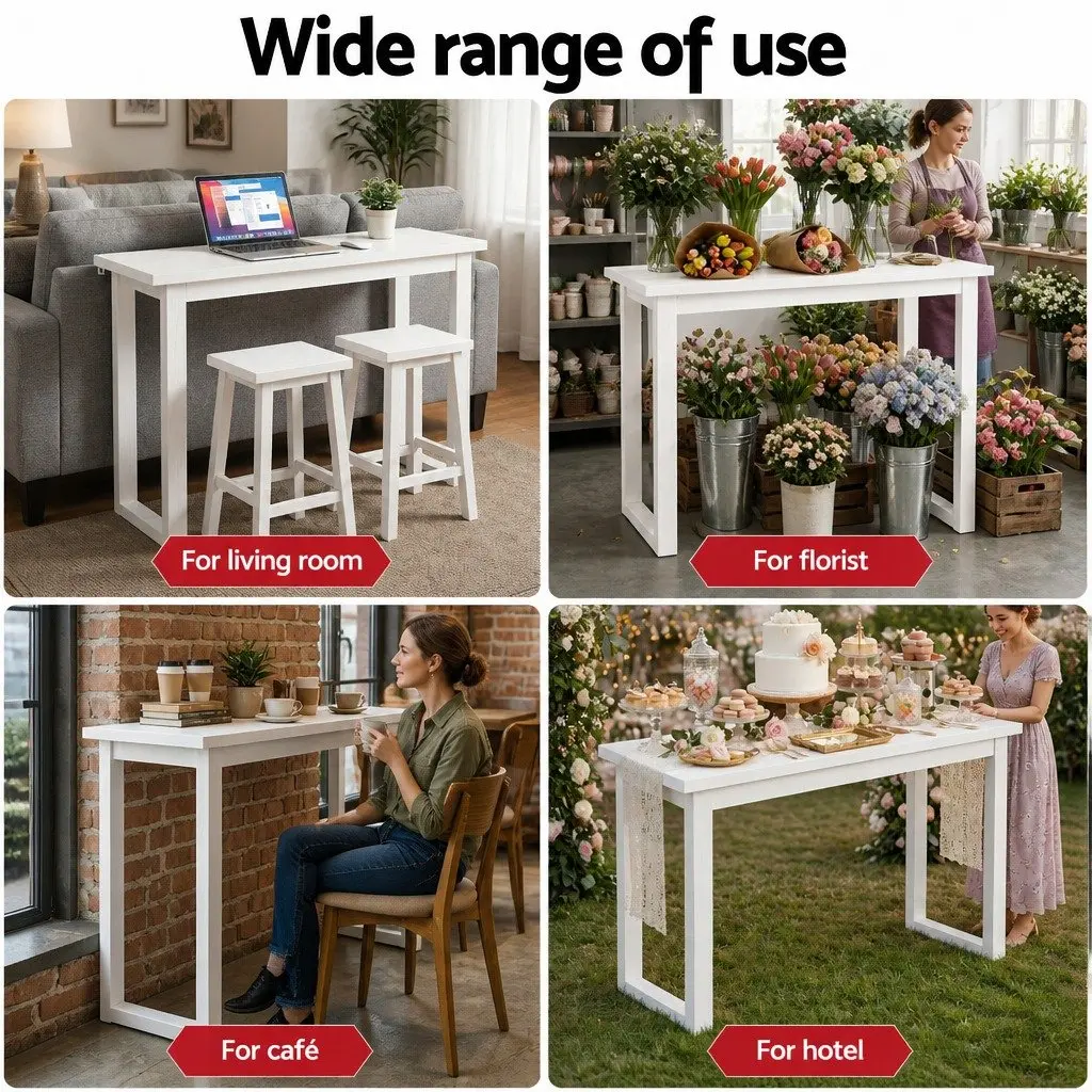 Console Table 110CM White Minimalist Design Entryway Hallway Living Room Storage