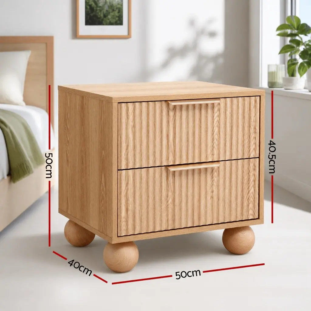 Bedside Table with Two Drawers for Home Use