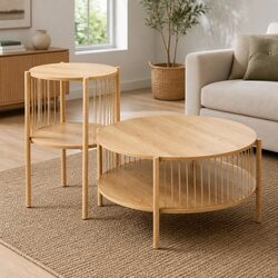 Perfect for Cozy Living Rooms: 2-Tier Round Coffee Table