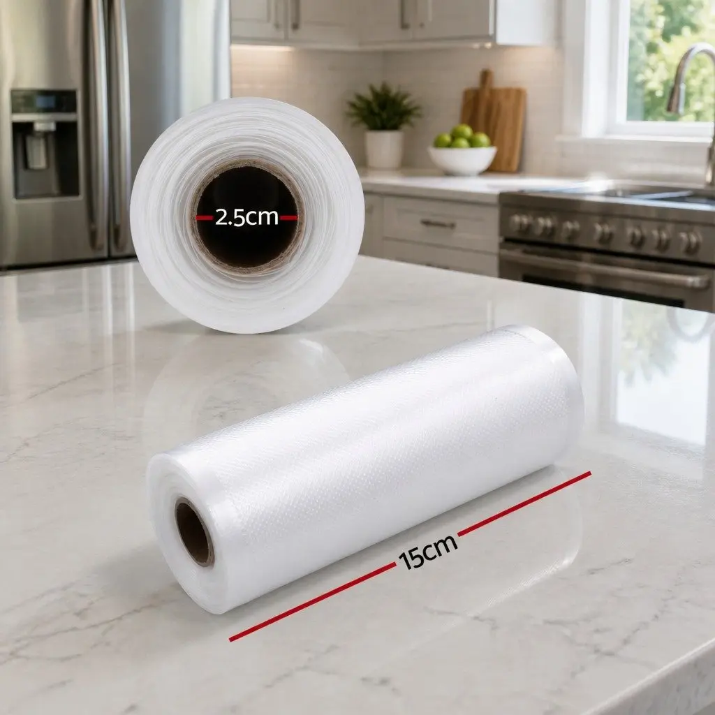Food Vacuum Sealer Bags 15cm x 6m Storage Roll Transparent Heat Seal Fresh Keep