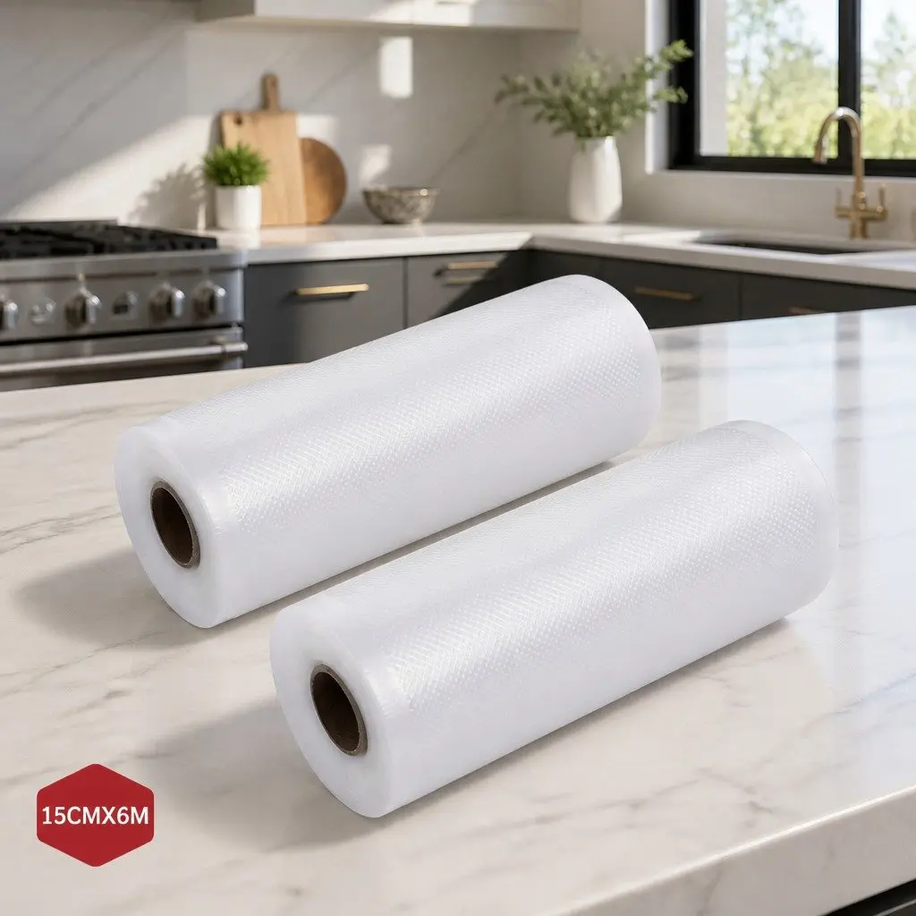 Food Vacuum Sealer Bags 15cm x 6m Storage Roll Transparent Heat Seal Fresh Keep