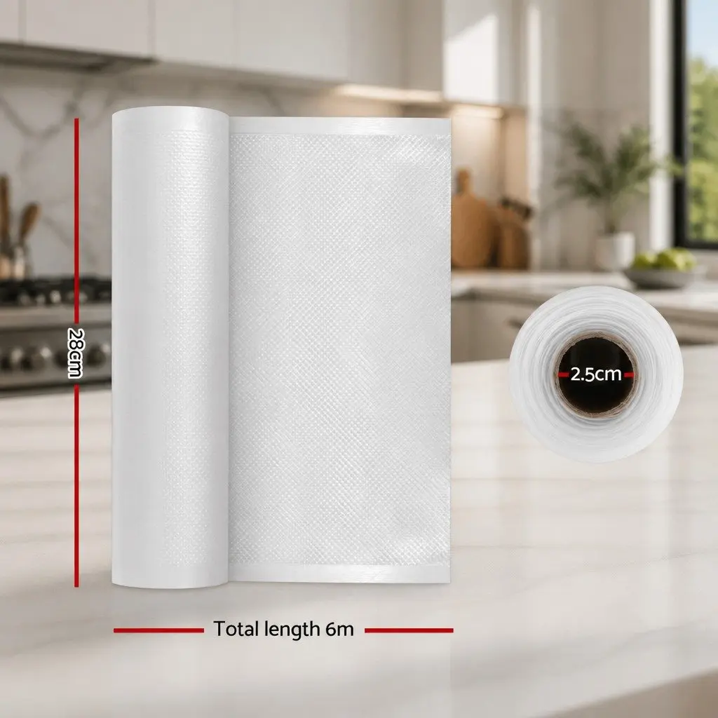 Food Vacuum Sealer Bags Multi-layer Plastic 28cm x 6m Transparent