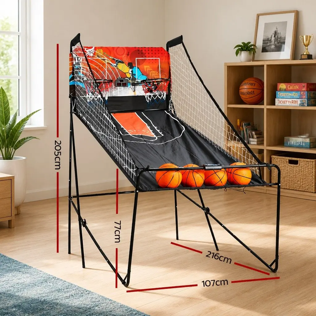 Basketball Shooting Machine Electronic Scorer 8 Game Modes Steel Frame Polyester Fabric Black