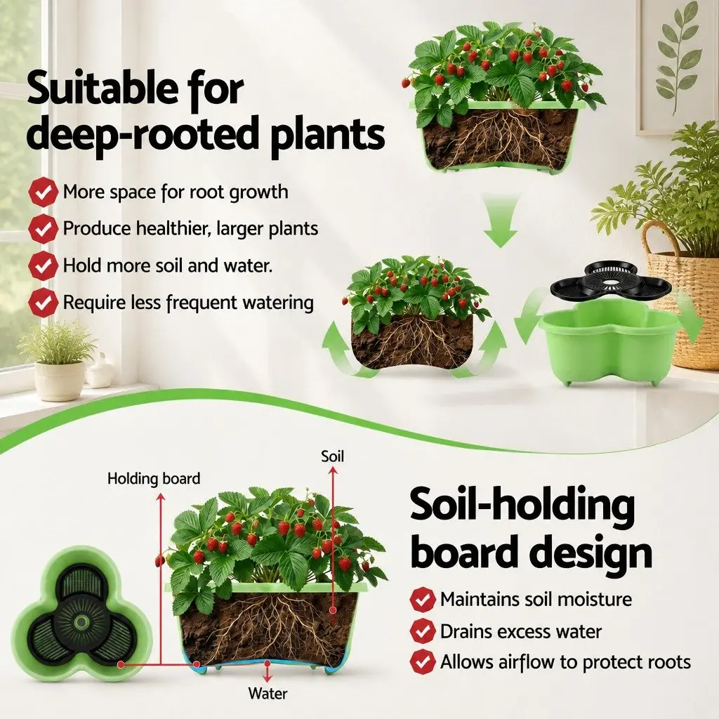 5-Tier Vertical Garden Planter Stackable Tower PP Light Green Indoor Outdoor