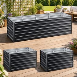 Raised Garden Bed 240cm Galvanised Steel Planter Box 77cm Height Vegetable