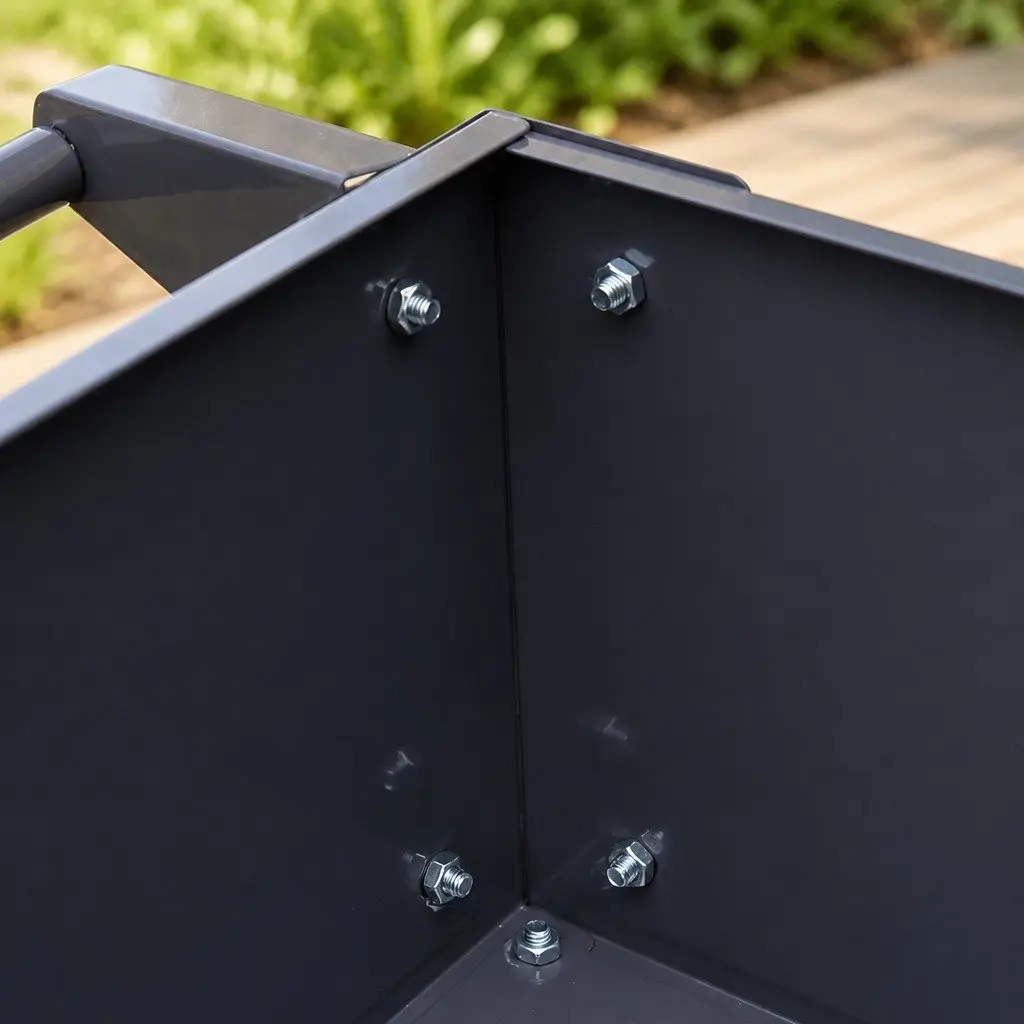 Raised Garden Bed Galvanized Steel 100x40x80cm Aluminium Grey Mobile Planter Box on Wheels